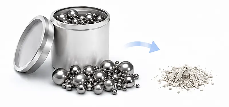 Planetary ball mill dry grinding