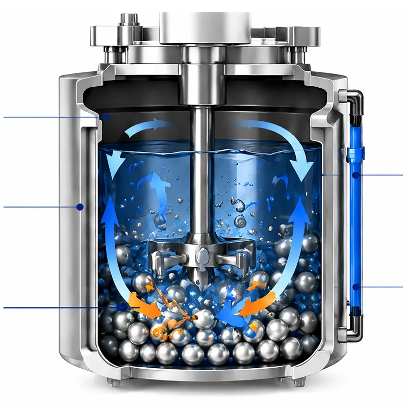 Schematic of the stirred-grinding principle