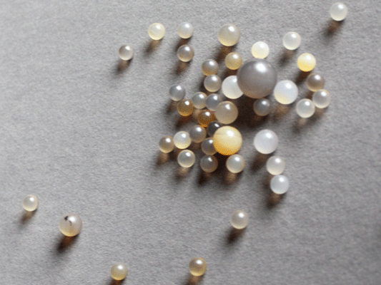 Close view of agate balls for ball mill media