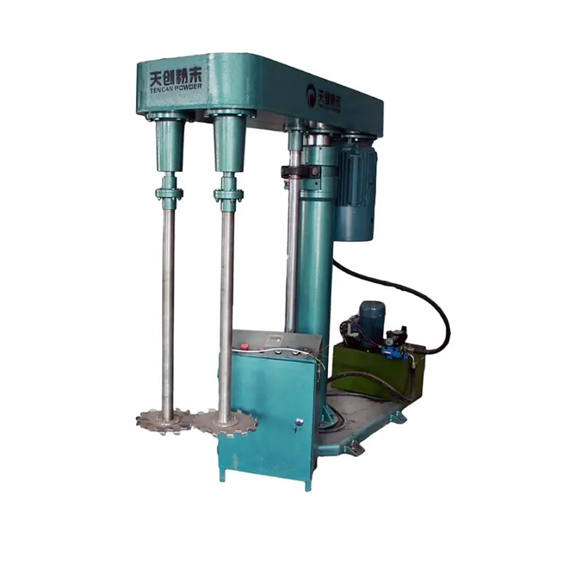 Hydraulic dual-shaft disperser with two shafts for high-viscosity mixing and dispersion