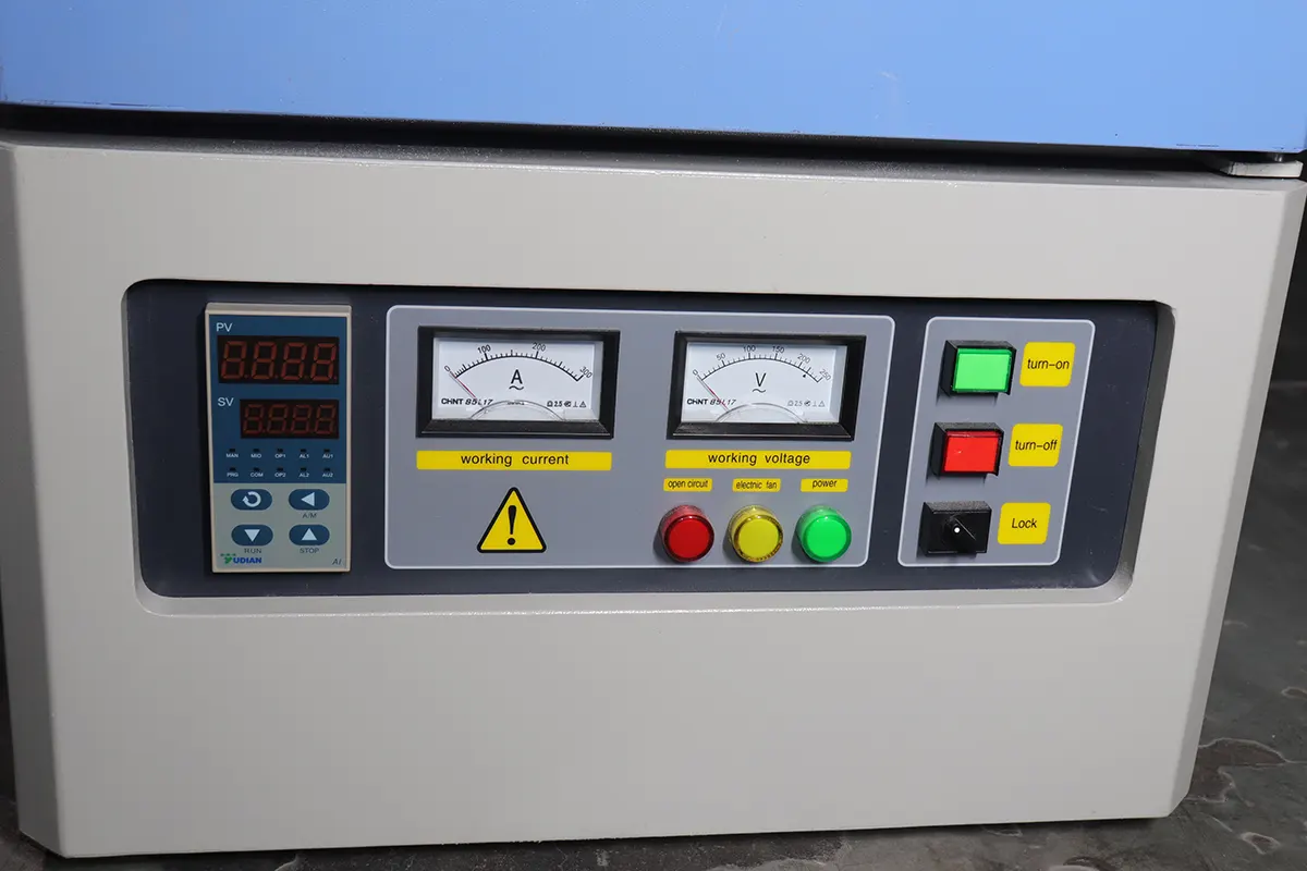 Muffle furnace control panel